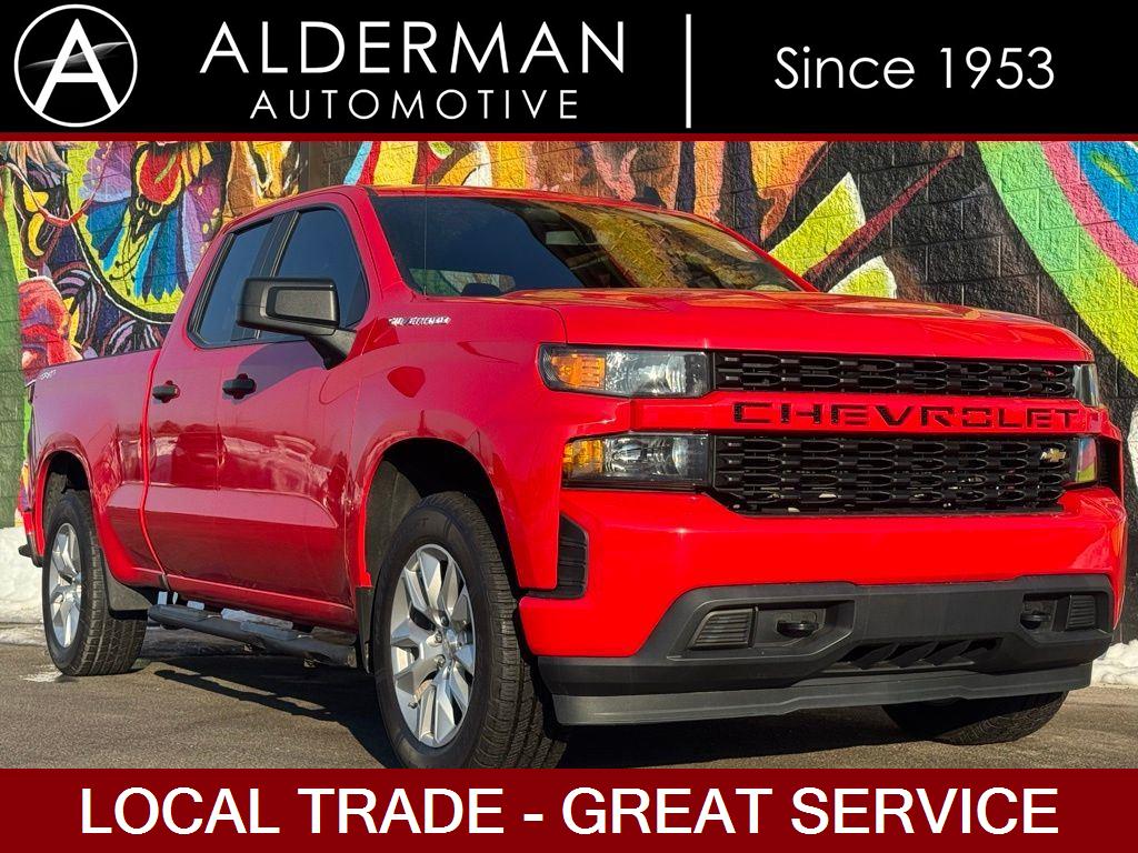 Red Hot 2021 Chevrolet Silverado 1500 Custom Double Cab 4WD Pickup Truck Four-Wheel Drive 8-Speed Automatic