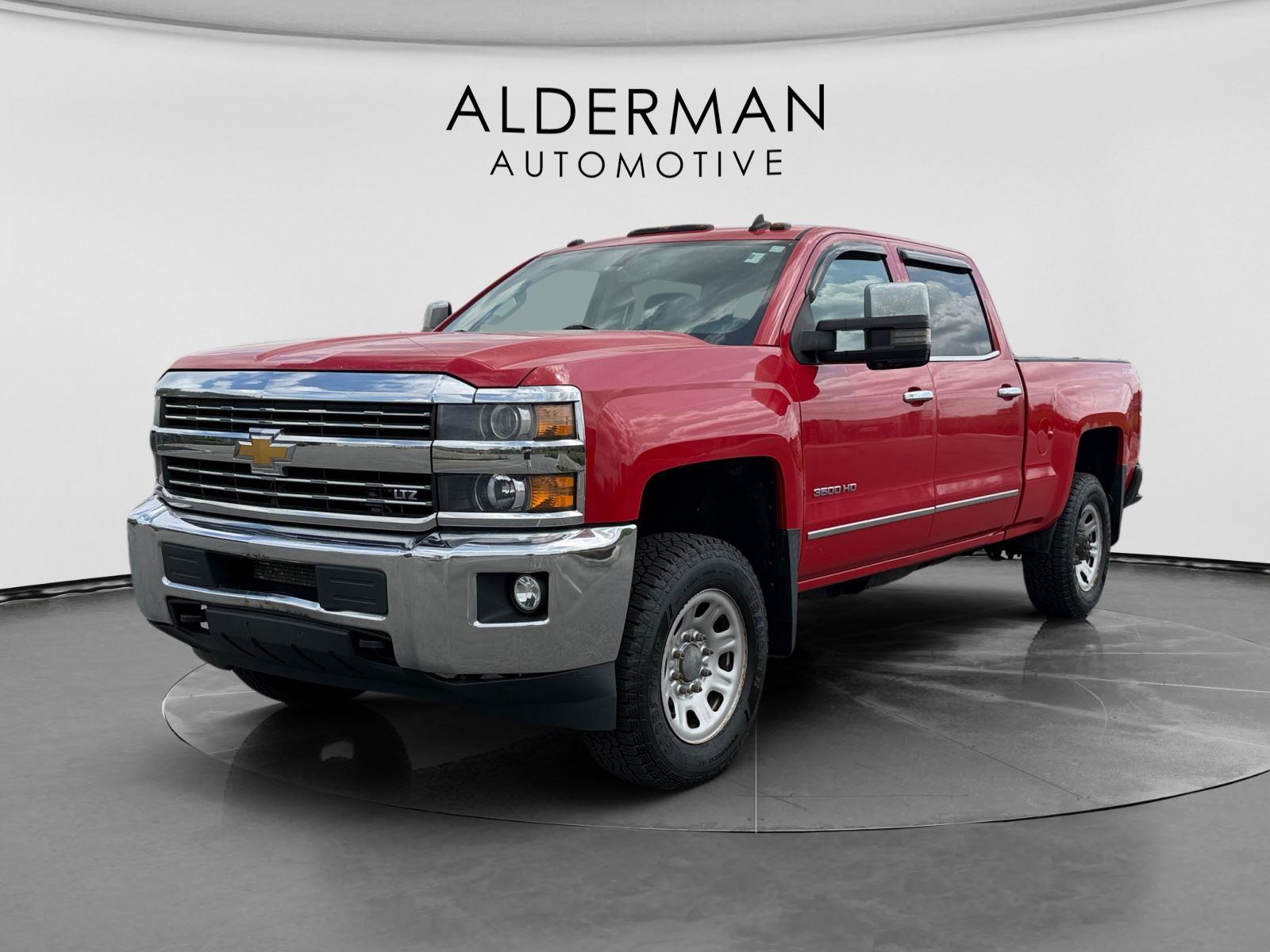 Victory Red 2015 Chevrolet Silverado 3500HD LTZ Crew Cab 4WD Pickup Truck Four-Wheel Drive 6-Speed Automatic
