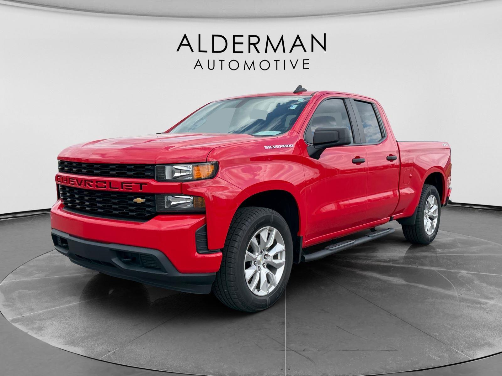 Red Hot 2021 Chevrolet Silverado 1500 Custom Double Cab 4WD Pickup Truck Four-Wheel Drive 8-Speed Automatic