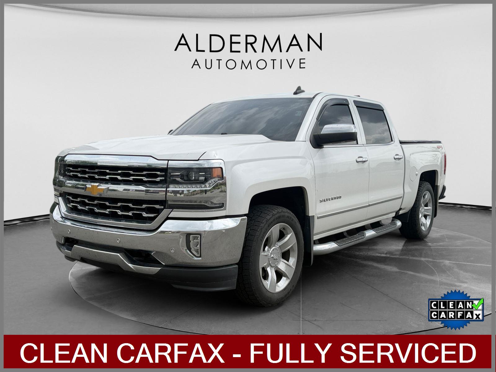 White (Iridescent Pearl Tricoat) 2018 Chevrolet Silverado 1500 LTZ Crew Cab 4WD Pickup Truck Four-Wheel Drive 6-Speed Automatic