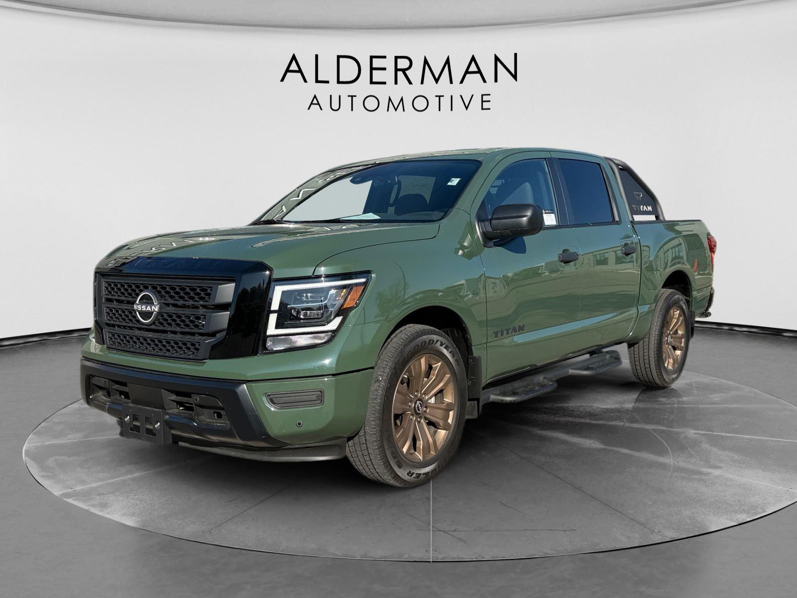 Tactical Green Metallic 2024 Nissan Titan SV Crew Cab RWD Pickup Truck 4X2 Automatic