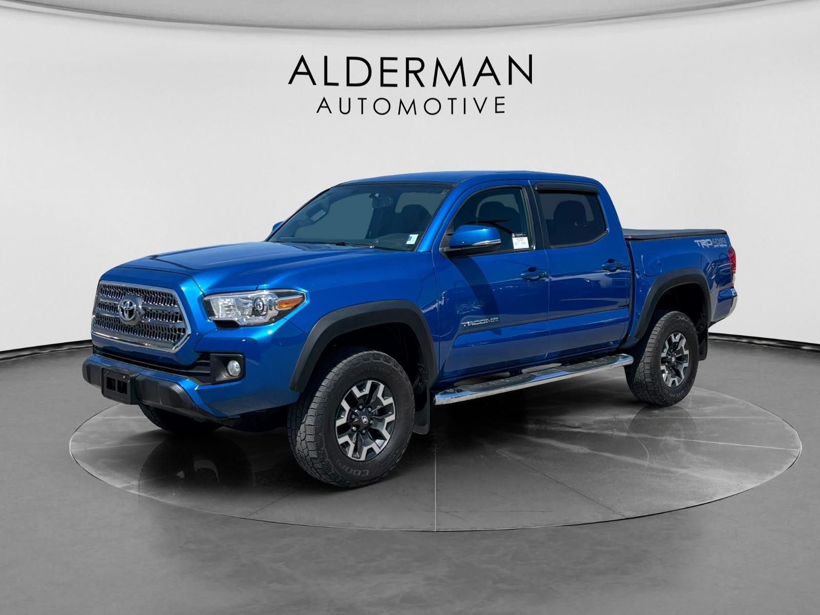 Blazing Blue Pearl 2017 Toyota Tacoma TRD Off Road V6 Double Cab 4WD Pickup Truck Four-Wheel Drive 6-Speed Automatic