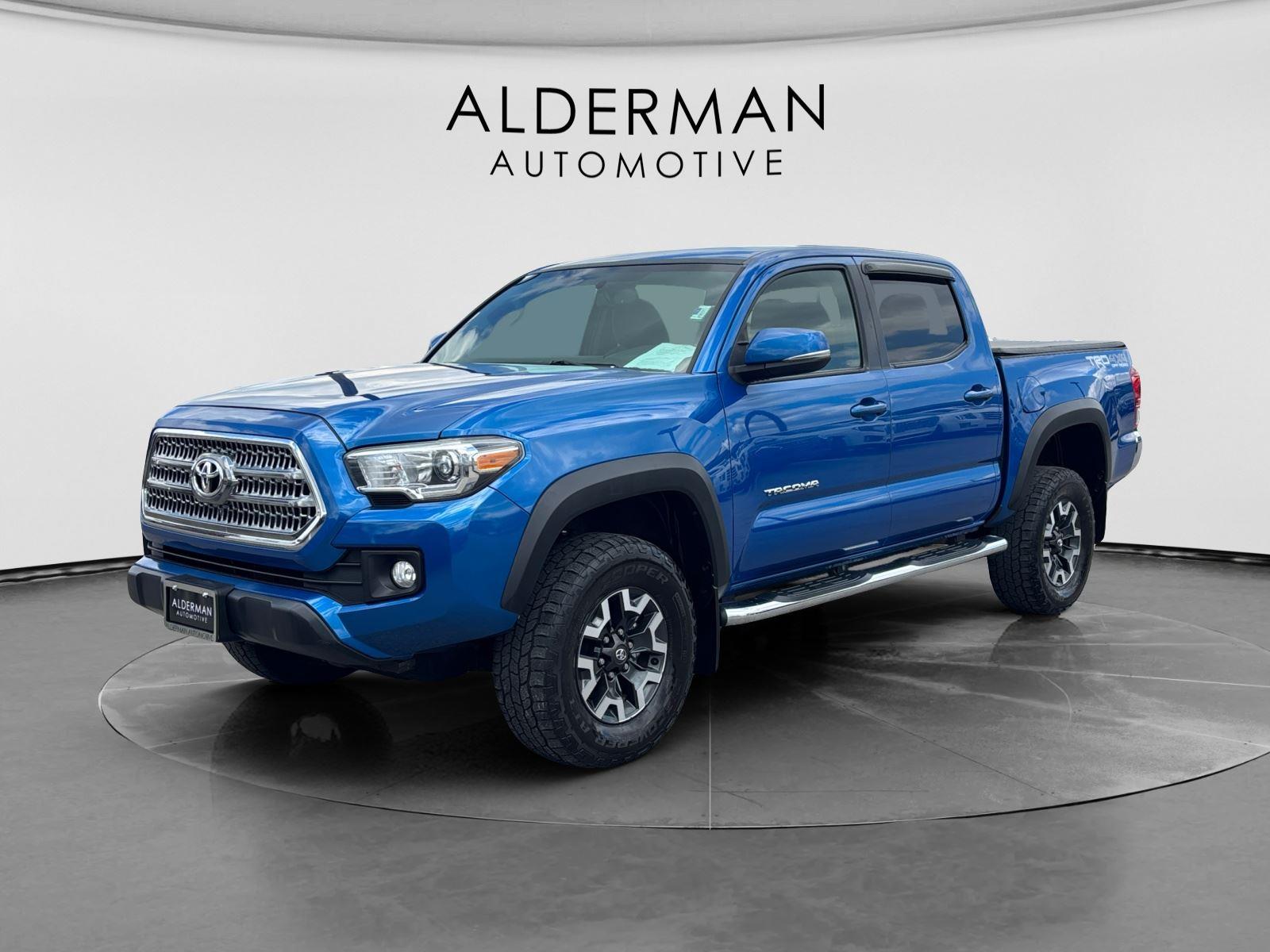 Blazing Blue Pearl 2017 Toyota Tacoma TRD Off Road V6 Double Cab 4WD Pickup Truck Four-Wheel Drive 6-Speed Automatic