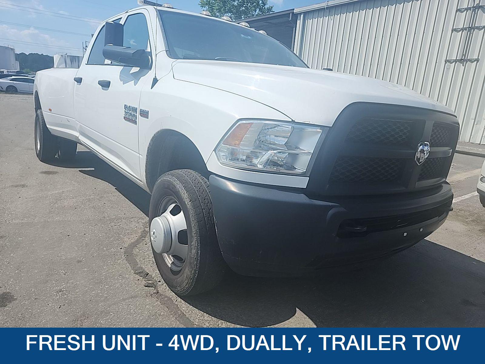 Bright White Clearcoat 2017 RAM 3500 Tradesman Crew Cab LB DRW 4WD Pickup Truck Four-Wheel Drive 6-Speed Automatic