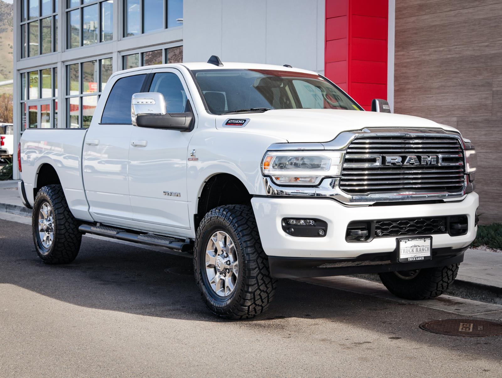 Bright White Clearcoat 2023 RAM 2500 Laramie Crew Cab 4WD Pickup Truck Four-Wheel Drive 6-Speed Automatic