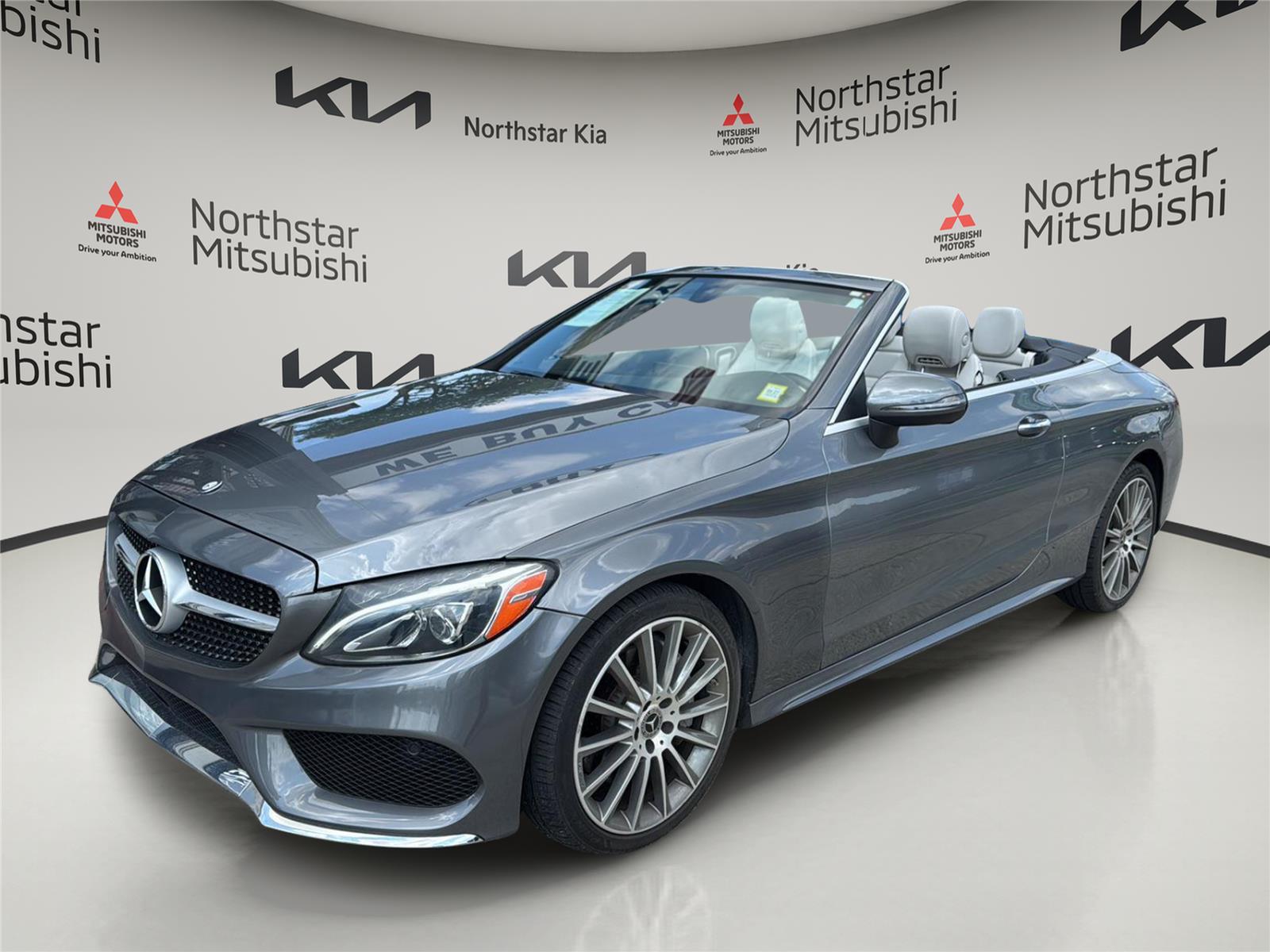 Gray (Selenite Grey Metallic) 2017 Mercedes-Benz C-Class C 300 Cabriolet 4MATIC Convertible All-Wheel Drive Automatic