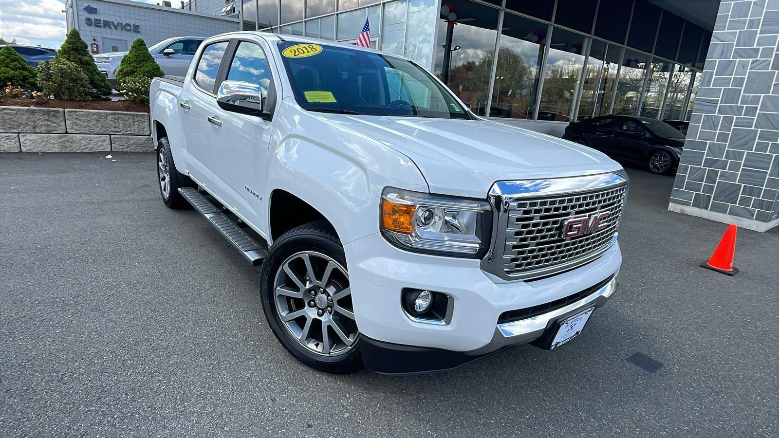 Summit White 2018 GMC Canyon Denali Crew Cab 4WD Pickup Truck Four-Wheel Drive 8-Speed Automatic