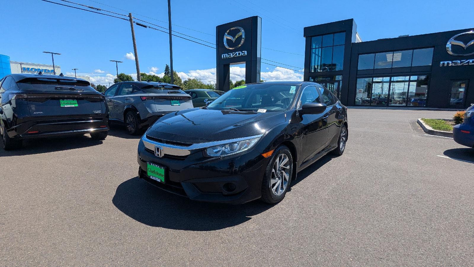 Crystal Black Pearl 2016 Honda Civic Sedan Front-Wheel Drive Continuously Variable Transmission