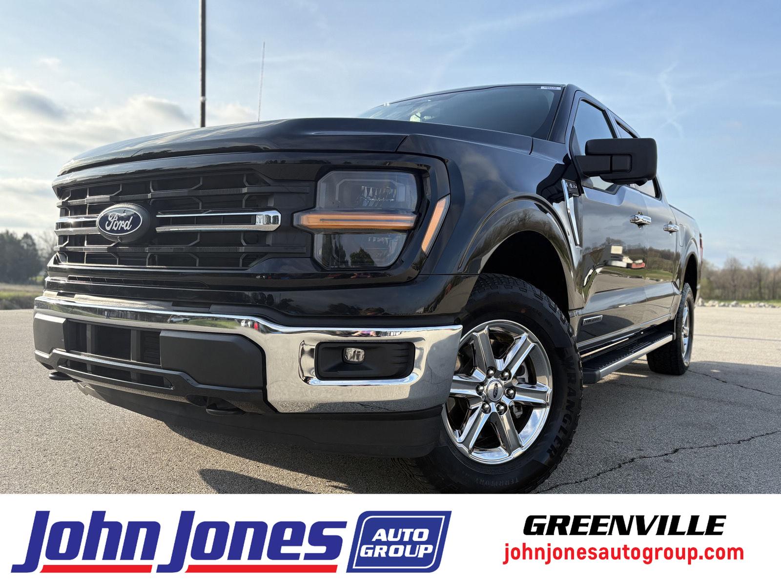 Agate Black Metallic 2024 Ford F-150 XLT SuperCrew 4WD Pickup Truck Four-Wheel Drive Automatic