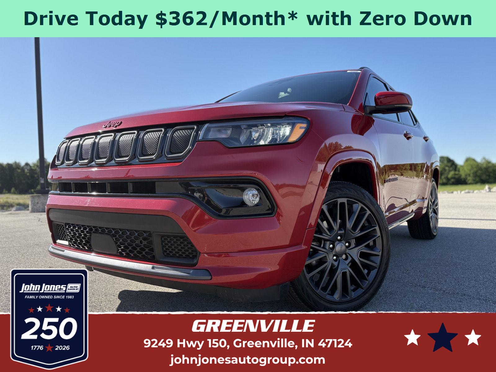 Redline Pearlcoat 2022 Jeep Compass SUV / Crossover Four-Wheel Drive 9-Speed Automatic