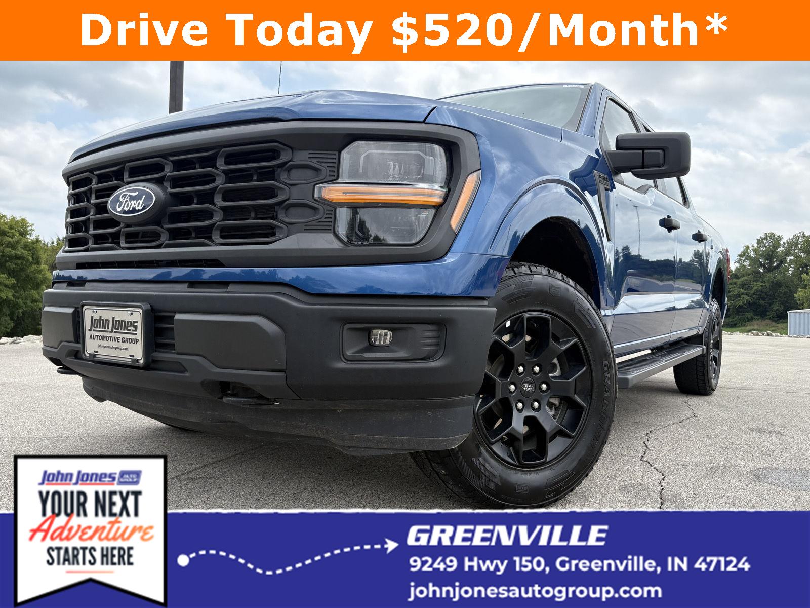 Blue 2024 Ford F-150 Pickup Truck Four-Wheel Drive