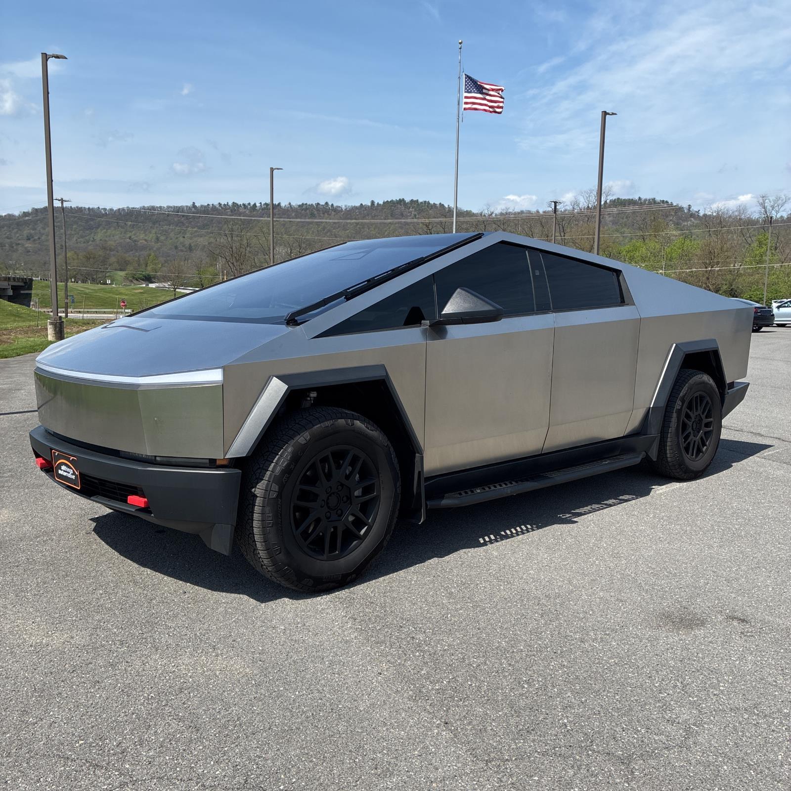 Gray (Stainless Steel) 2024 Tesla Cybertruck Crew Cab AWD Pickup Truck All-Wheel Drive Automatic