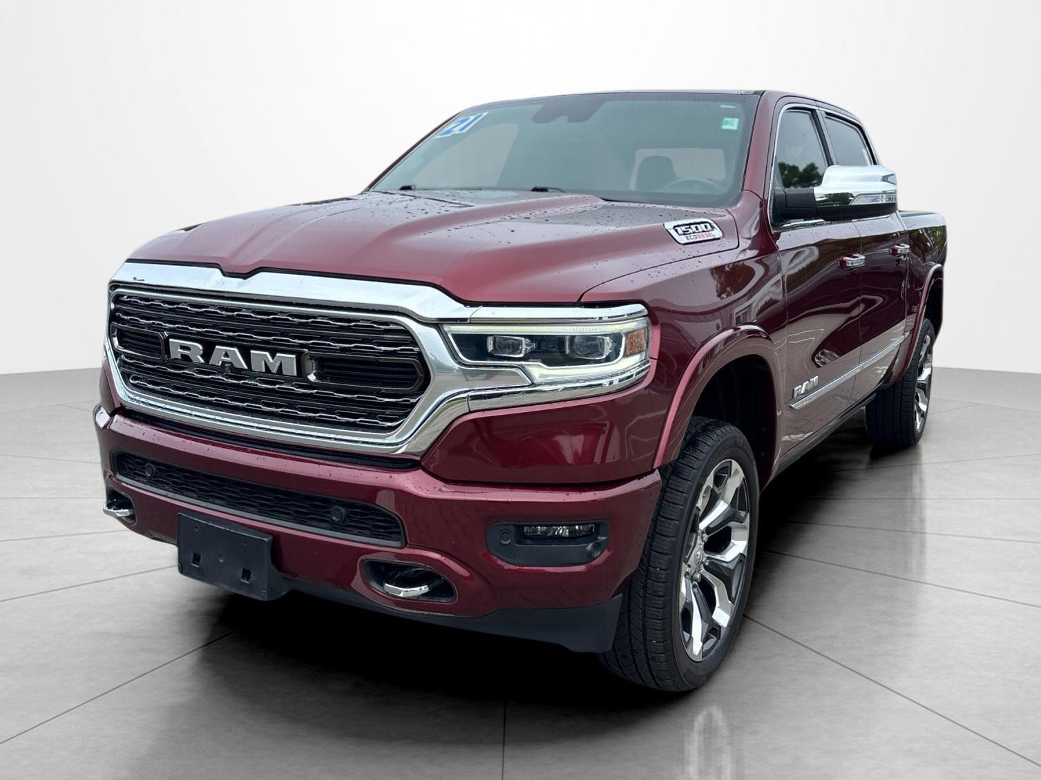 Delmonico Red Pearlcoat 2021 RAM 1500 Limited Crew Cab 4WD Pickup Truck Four-Wheel Drive Automatic