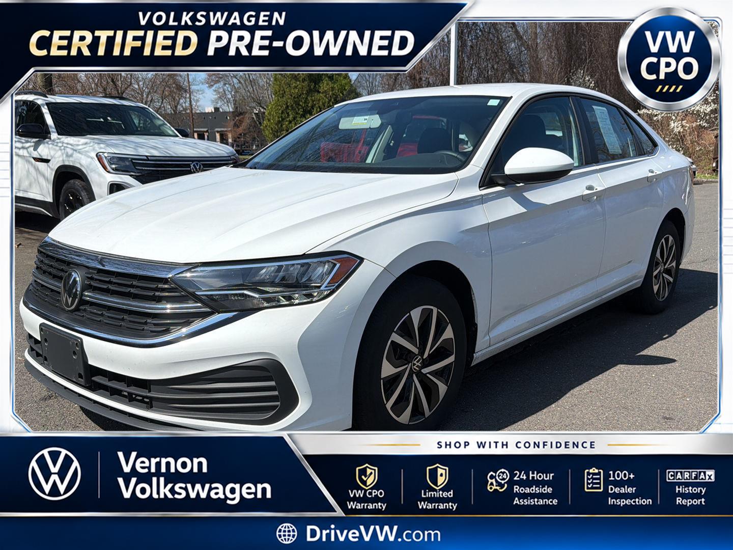 Pure White 2024 Volkswagen Jetta S FWD Sedan Front-Wheel Drive Automatic
