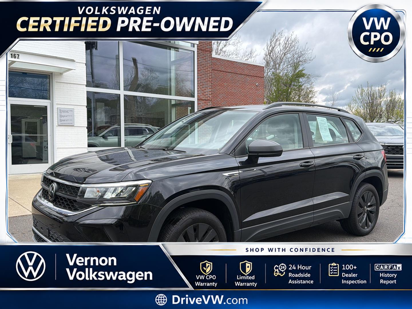 Deep Black Pearl 2024 Volkswagen Taos S FWD SUV / Crossover Front-Wheel Drive Automatic