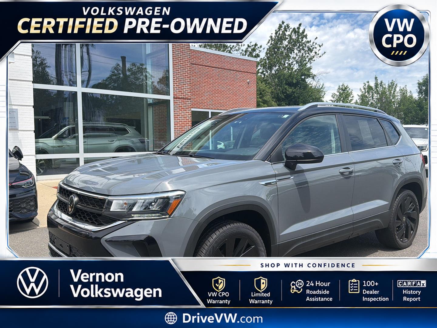 Pure Gray w/Deep Black Roof 2024 Volkswagen Taos SUV / Crossover All-Wheel Drive Automatic