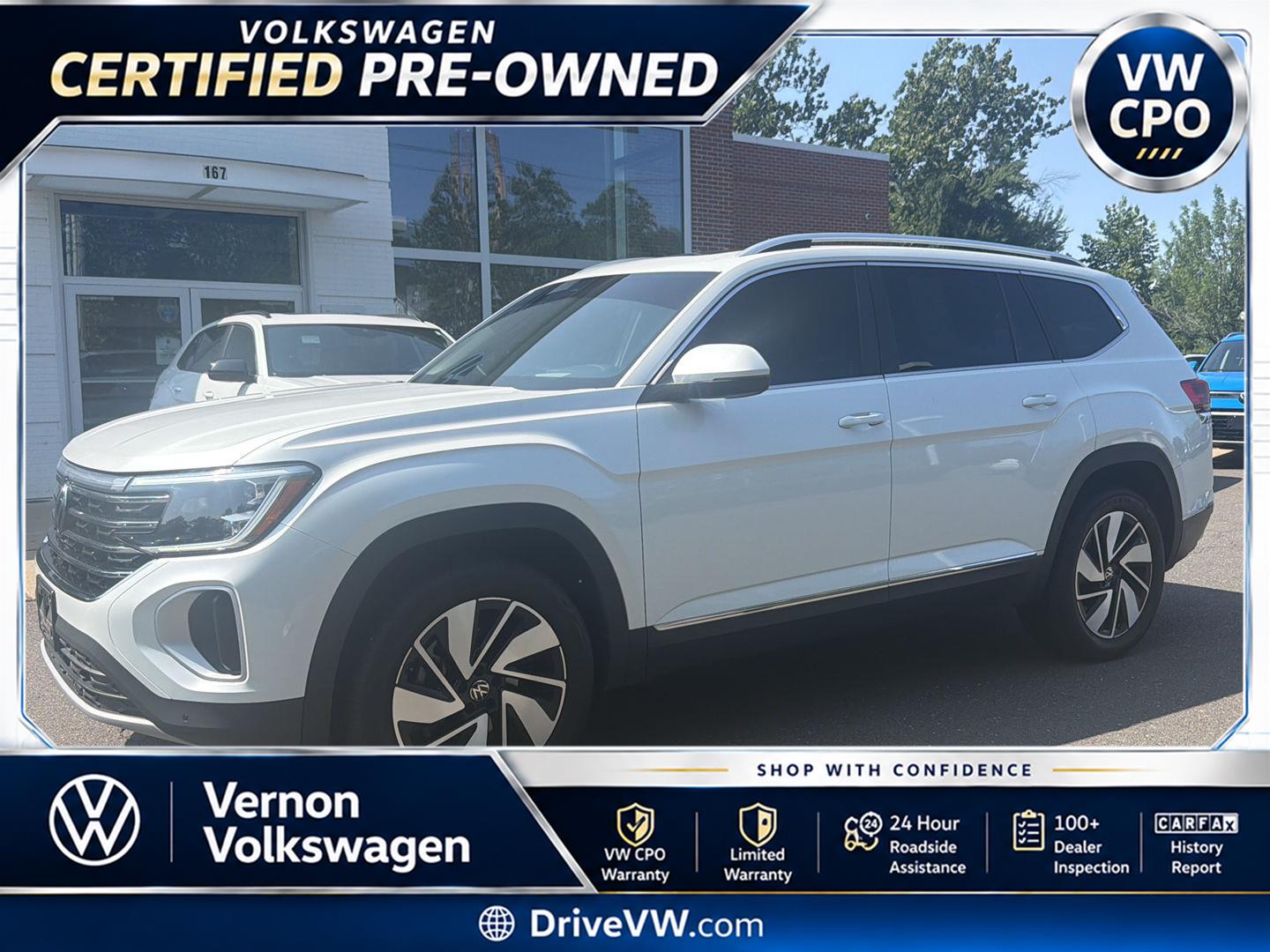 Opal White Pearl 2024 Volkswagen Atlas SUV / Crossover All-Wheel Drive Automatic