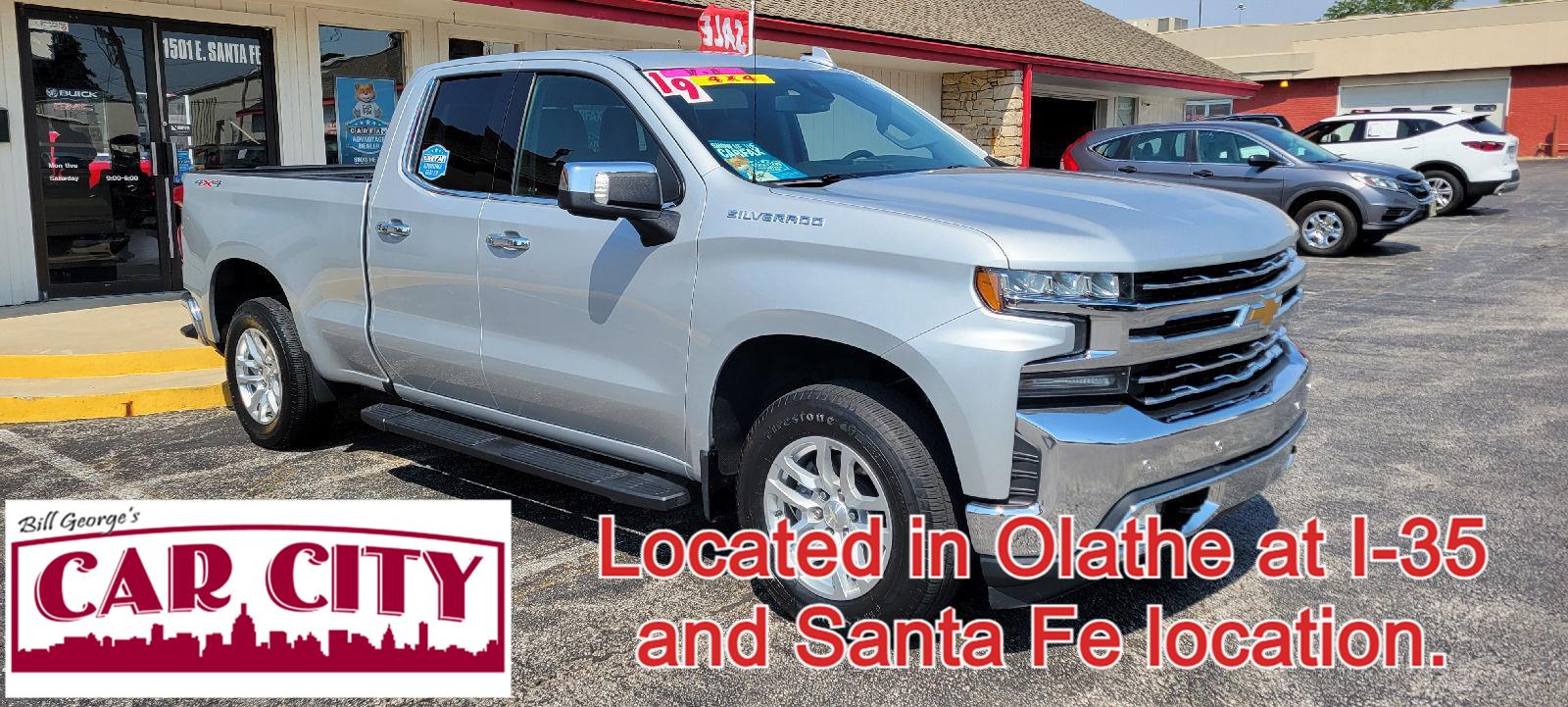 Silver Ice Metallic 2019 Chevrolet Silverado 1500 LTZ Double Cab 4WD Pickup Truck Four-Wheel Drive Automatic