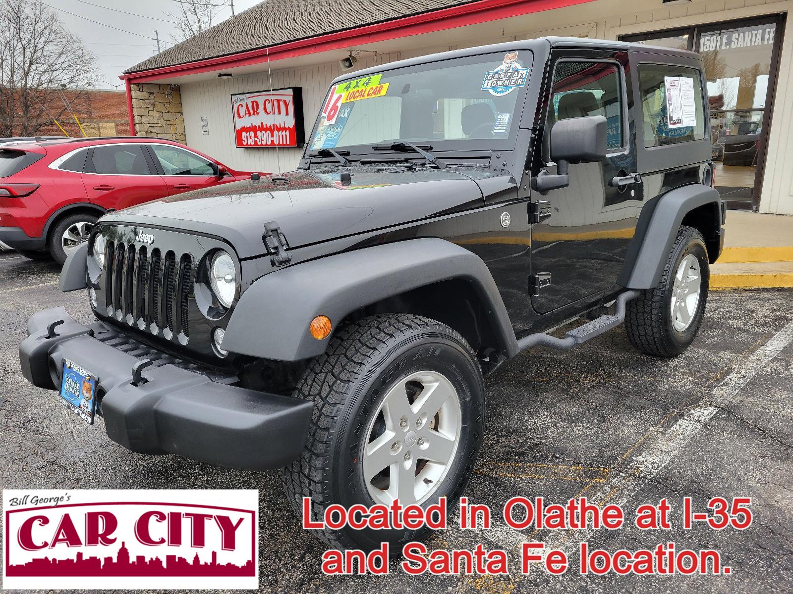 Black Clearcoat 2016 Jeep Wrangler Sport 4WD SUV / Crossover Four-Wheel Drive Automatic