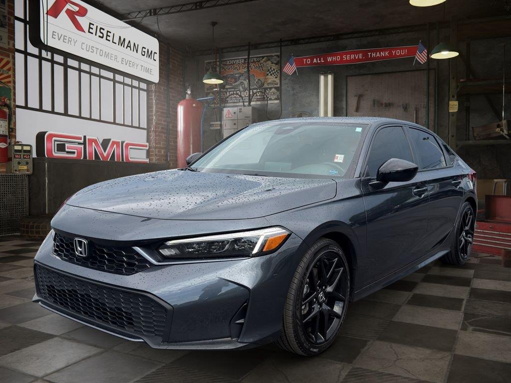 Meteorite Gray Metallic 2025 Honda Civic Hybrid Sedan Front-Wheel Drive 1-Speed Dual Clutch