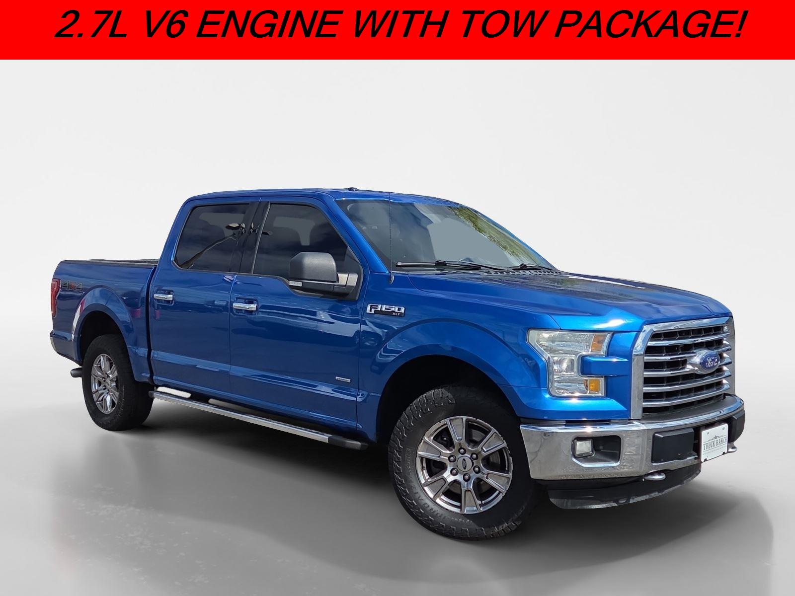 Blue Flame Metallic 2015 Ford F-150 XLT SuperCrew 4WD Pickup Truck Four-Wheel Drive 6-Speed Automatic