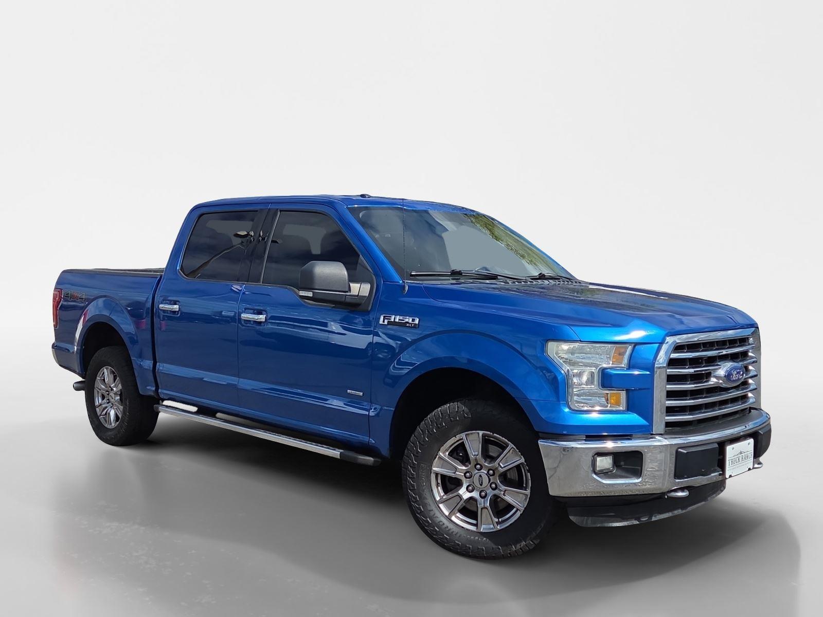 Blue Flame Metallic 2015 Ford F-150 XLT SuperCrew 4WD Pickup Truck Four-Wheel Drive 6-Speed Automatic