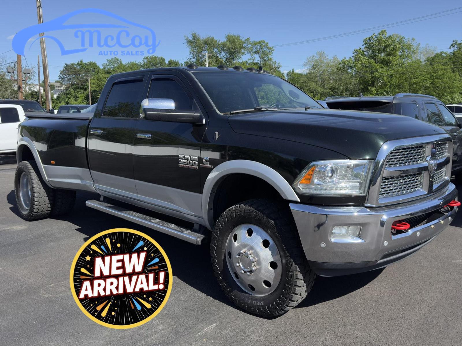 Black Forest Green Pearlcoat 2016 RAM 3500 Laramie Crew Cab LB DRW 4WD Pickup Truck Four-Wheel Drive 6-Speed Automatic