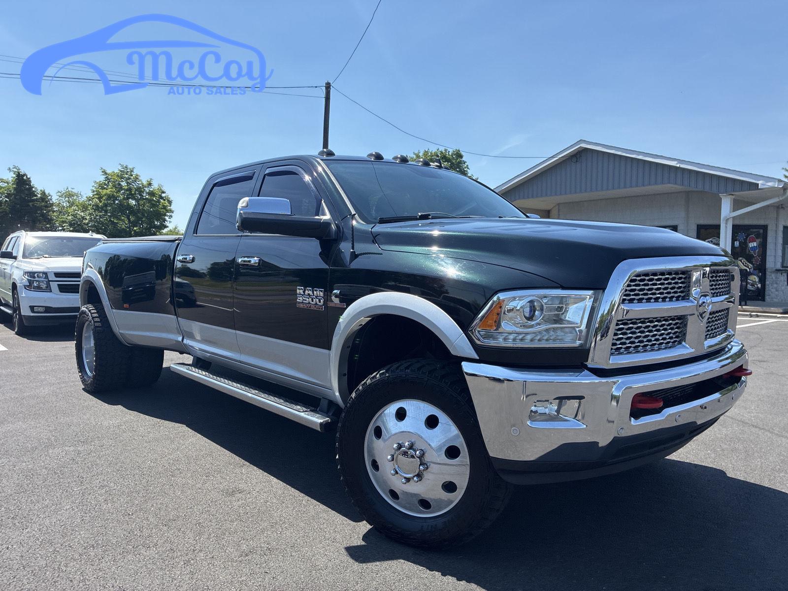 Black Forest Green Pearlcoat 2016 RAM 3500 Laramie Crew Cab LB DRW 4WD Pickup Truck Four-Wheel Drive 6-Speed Automatic