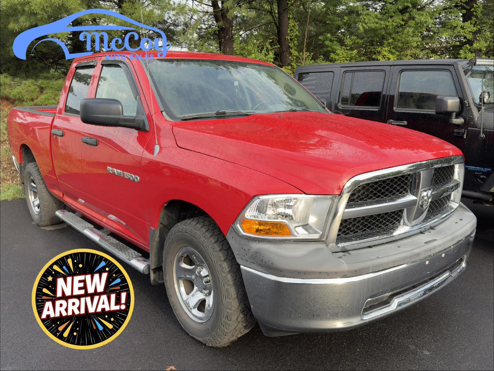Flame Red 2011 RAM 1500 Pickup Truck Four-Wheel Drive 5-Speed Automatic