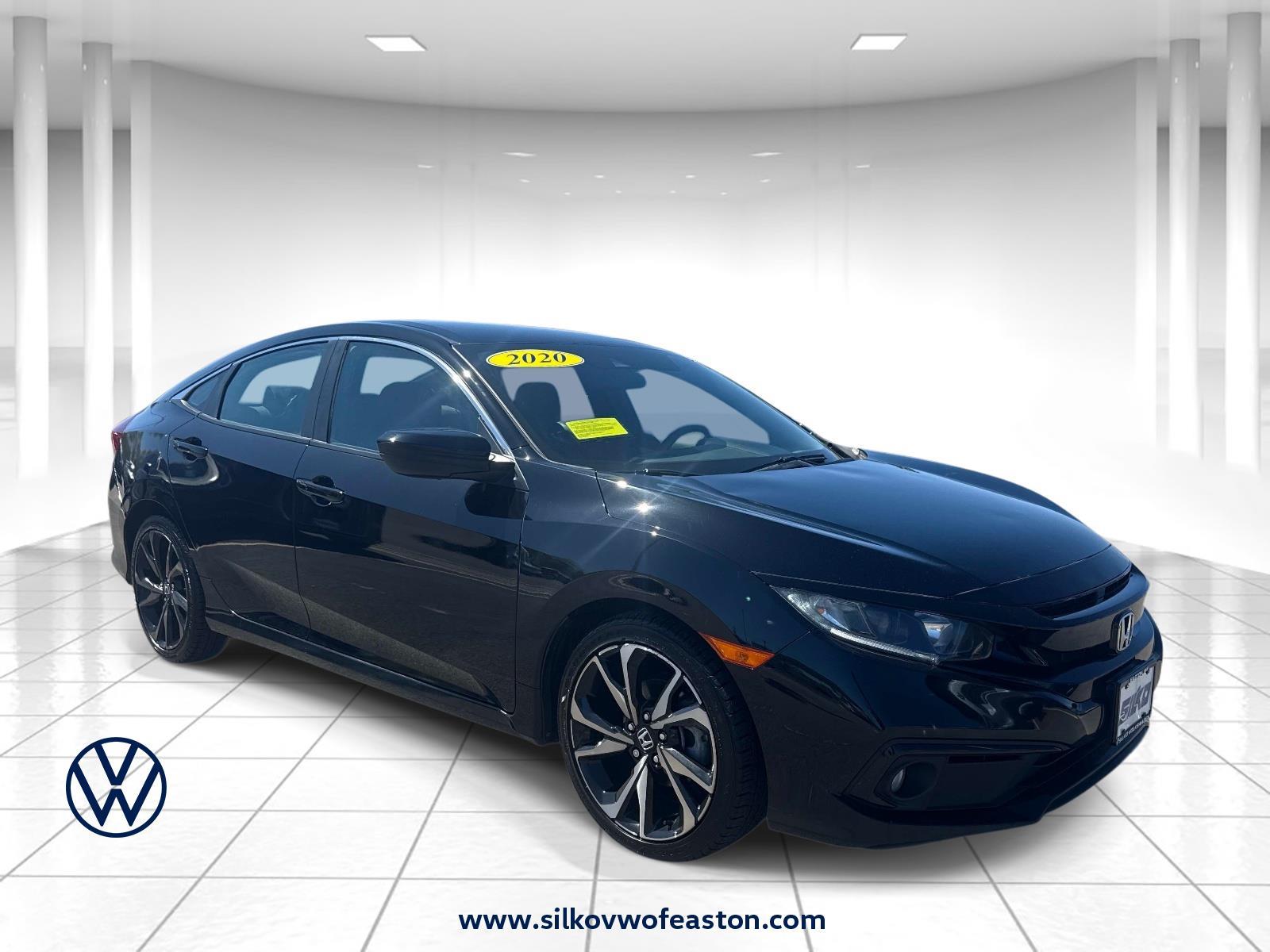 Crystal Black Pearl 2020 Honda Civic Sport Sedan FWD Sedan Front-Wheel Drive 7-Speed CVT