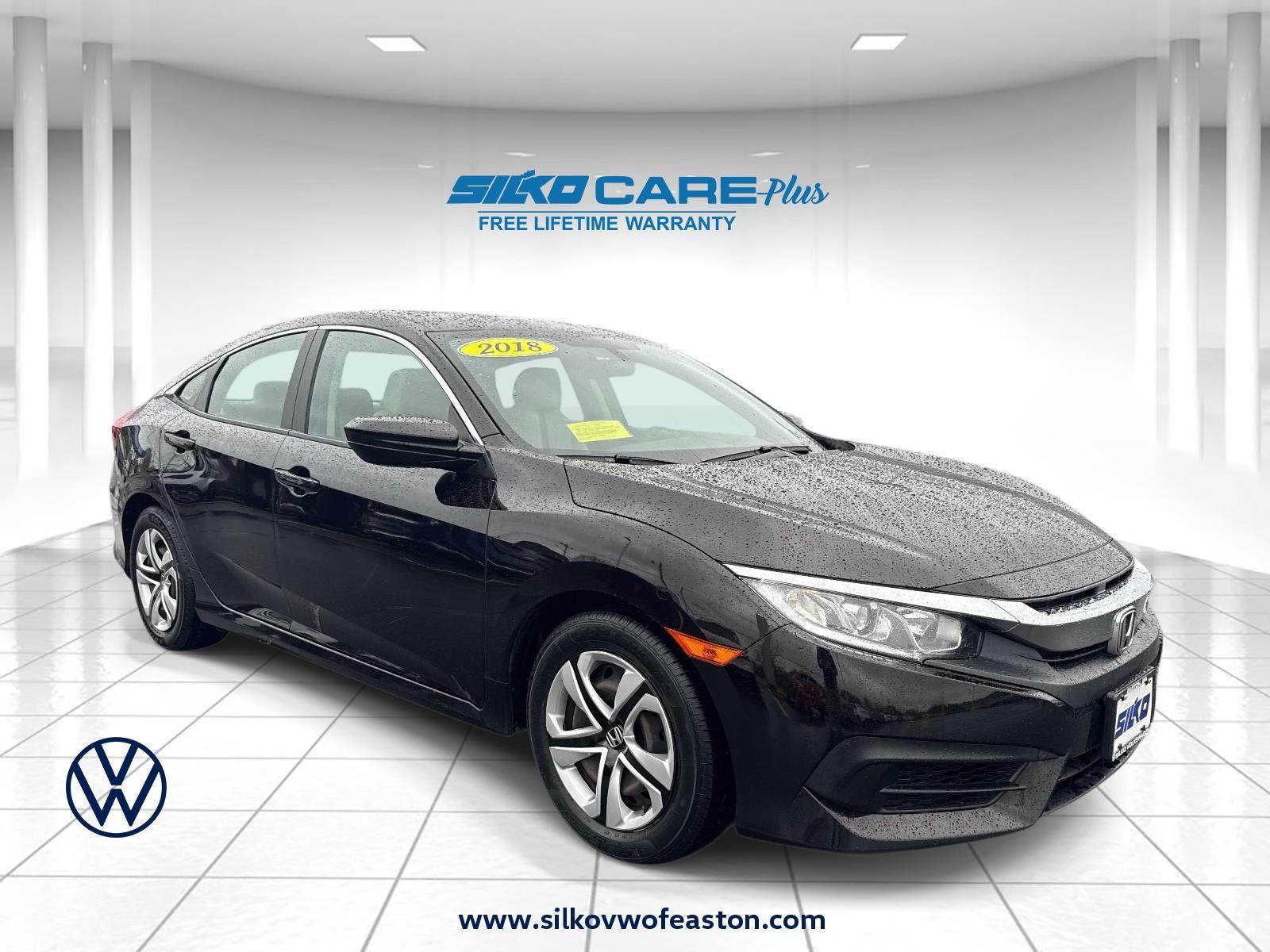 Red (Burgundy Night Pearl) 2018 Honda Civic LX Sedan Front-Wheel Drive Continuously Variable Transmission