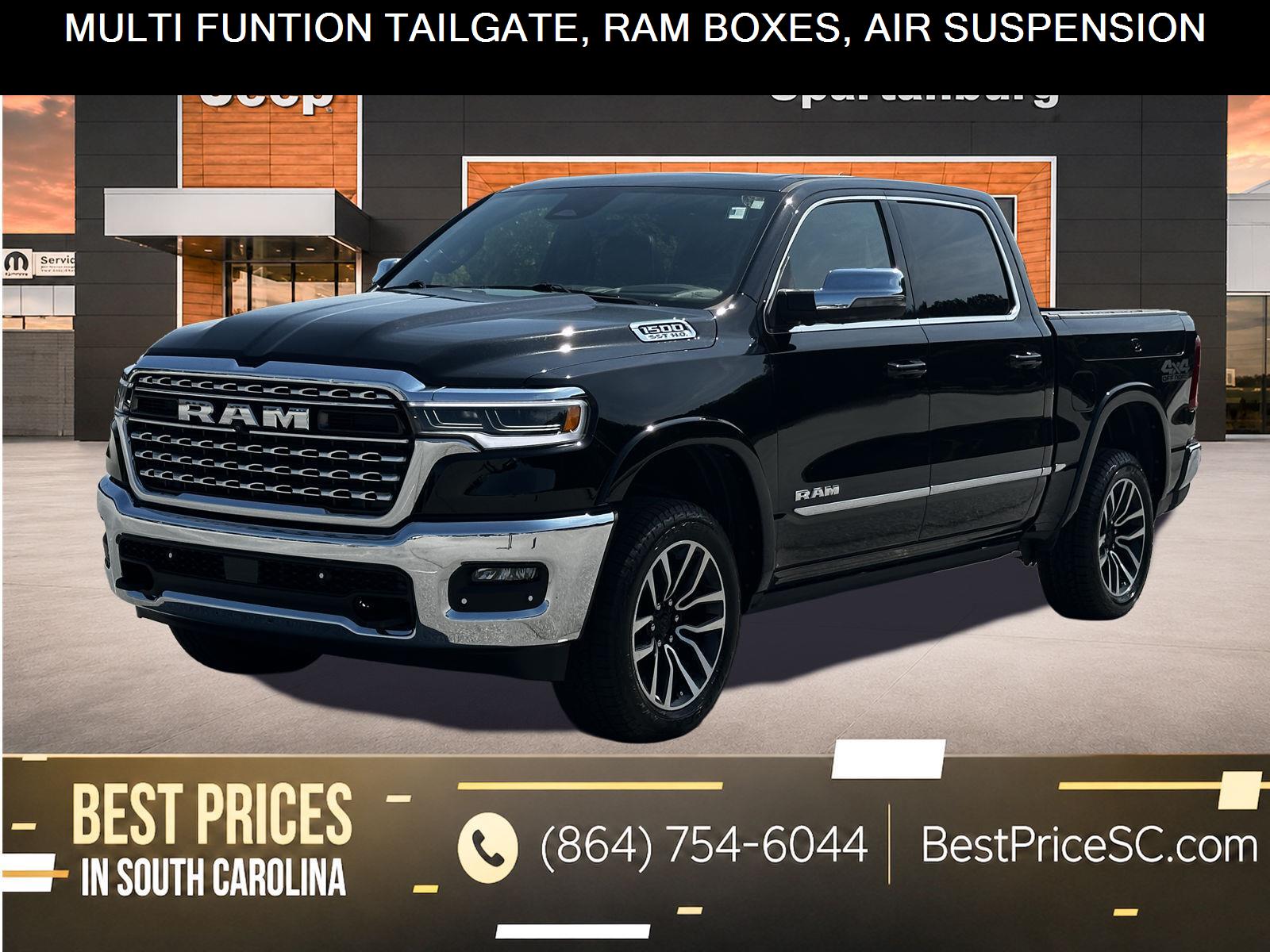 Diamond Black Crystal Pearlcoat 2025 RAM 1500 Pickup Truck Four-Wheel Drive 8-Speed Automatic