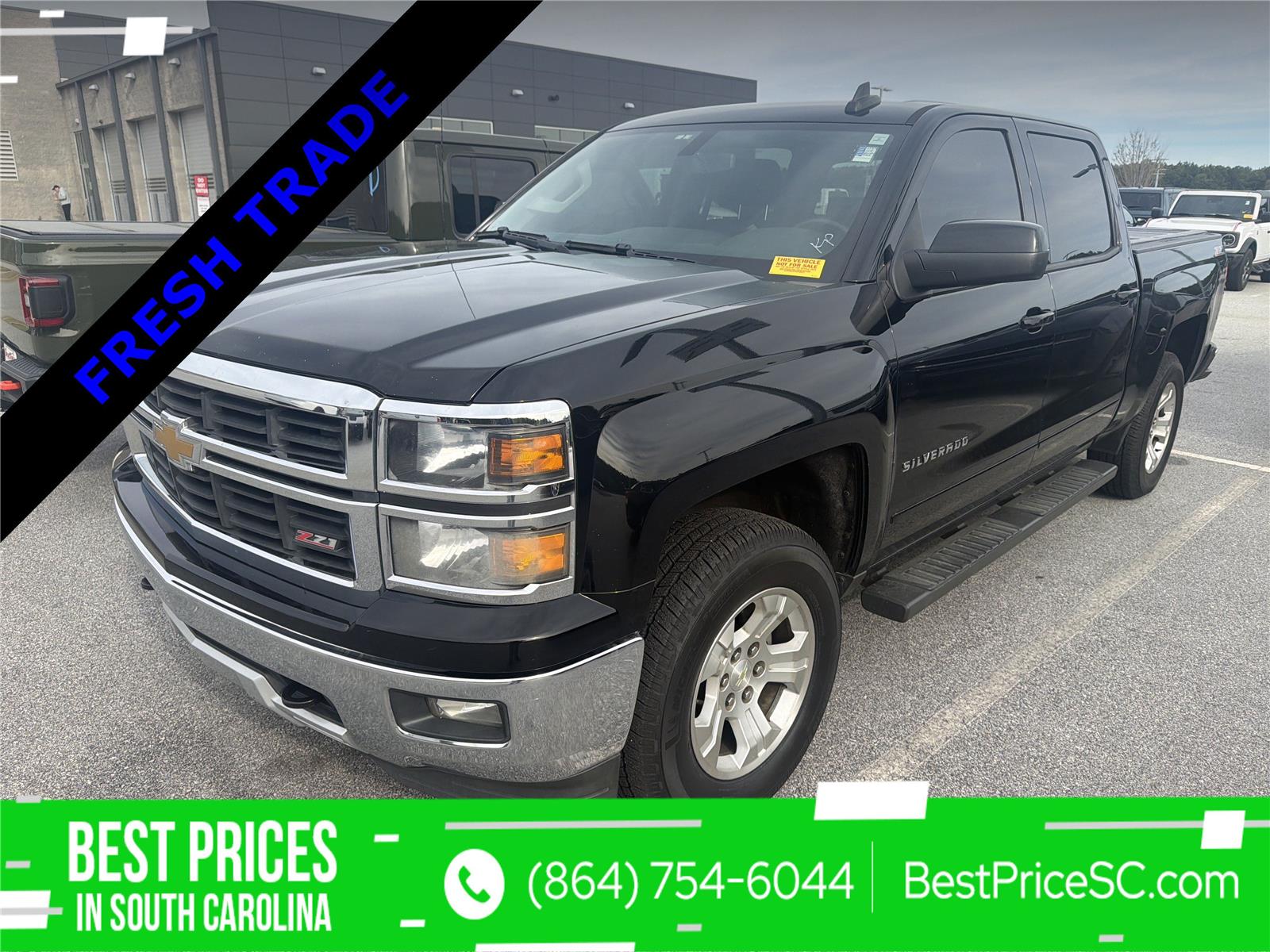 Black 2015 Chevrolet Silverado 1500 LT Crew Cab 4WD Pickup Truck Four-Wheel Drive 6-Speed Automatic