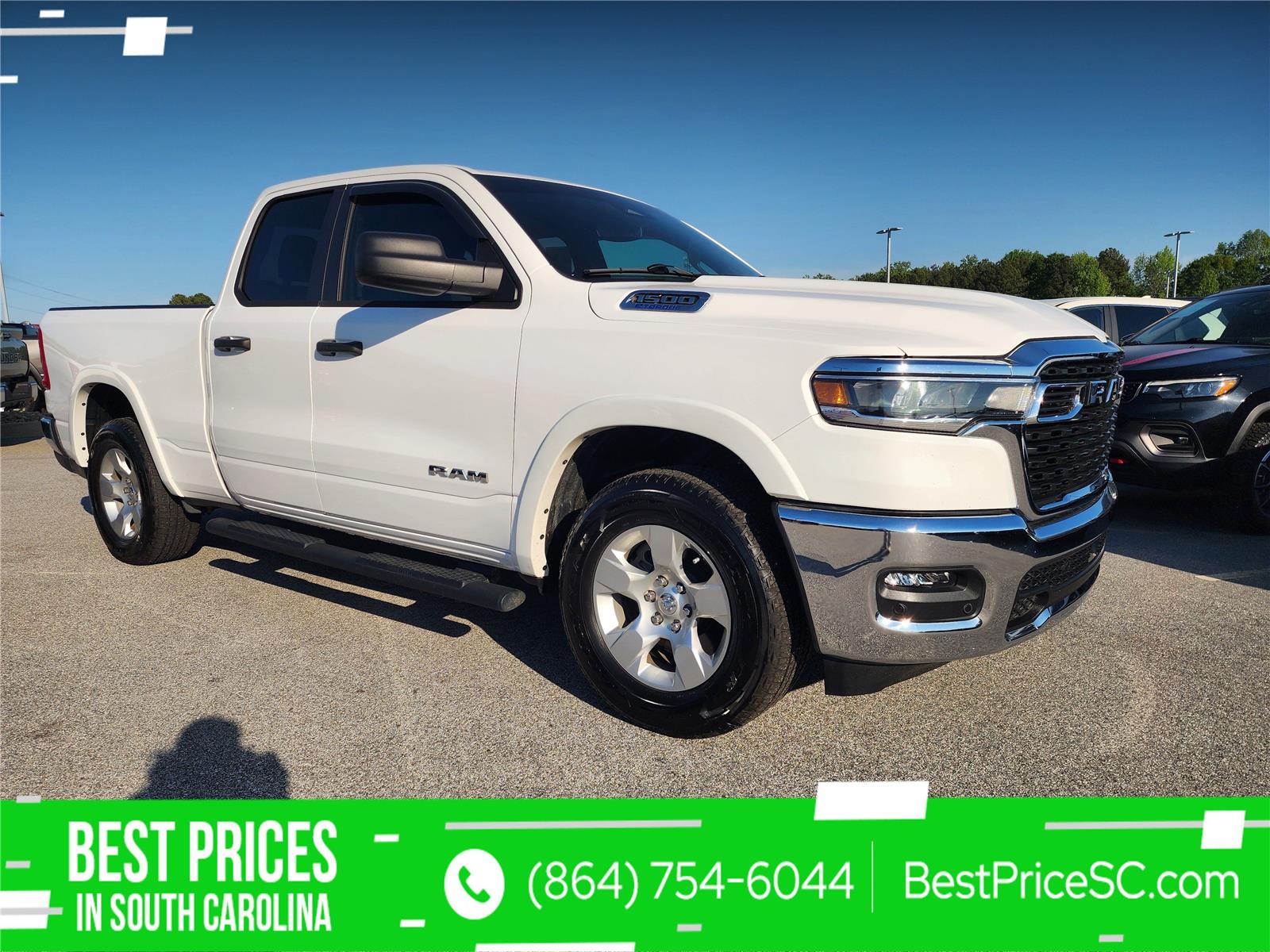 Bright White Clearcoat 2025 RAM 1500 Big Horn Quad Cab 4WD Pickup Truck Four-Wheel Drive 8-Speed Automatic