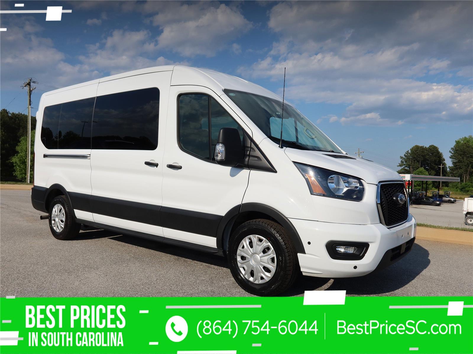 Oxford White 2025 Ford Transit Passenger 350 XLT Medium Roof LB RWD Van Rear-Wheel Drive