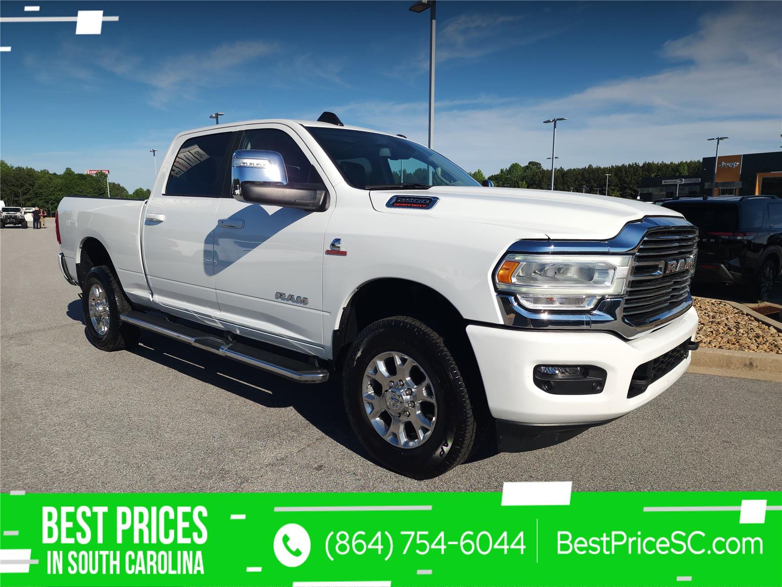 Bright White Clearcoat 2024 RAM 2500 Laramie Crew Cab 4WD Pickup Truck Four-Wheel Drive 6-Speed Automatic