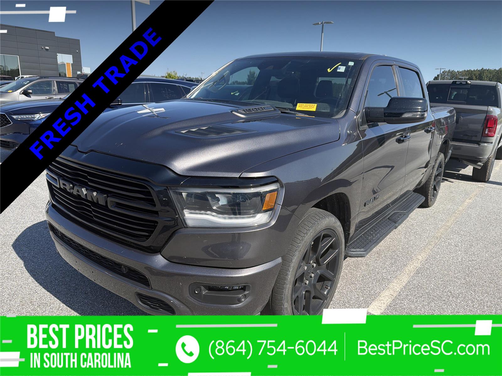 Gray (Granite Crystal Metallic Clearcoat) 2023 RAM 1500 Laramie Crew Cab RWD Pickup Truck 4X2 8-Speed Automatic
