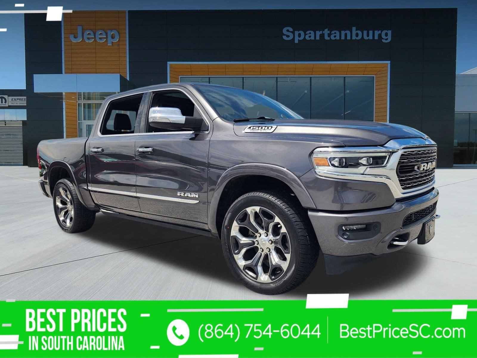 Gray (Granite Crystal Metallic Clearcoat) 2019 RAM 1500 Limited Crew Cab 4WD Pickup Truck Four-Wheel Drive 8-Speed Automatic