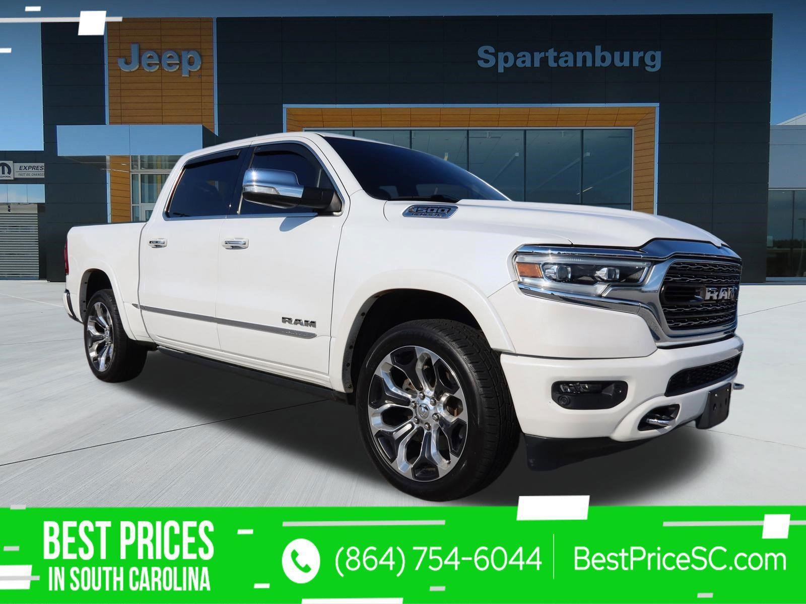 Ivory White Tri-Coat Pearlcoat 2019 RAM 1500 Limited Crew Cab 4WD Pickup Truck Four-Wheel Drive 8-Speed Automatic