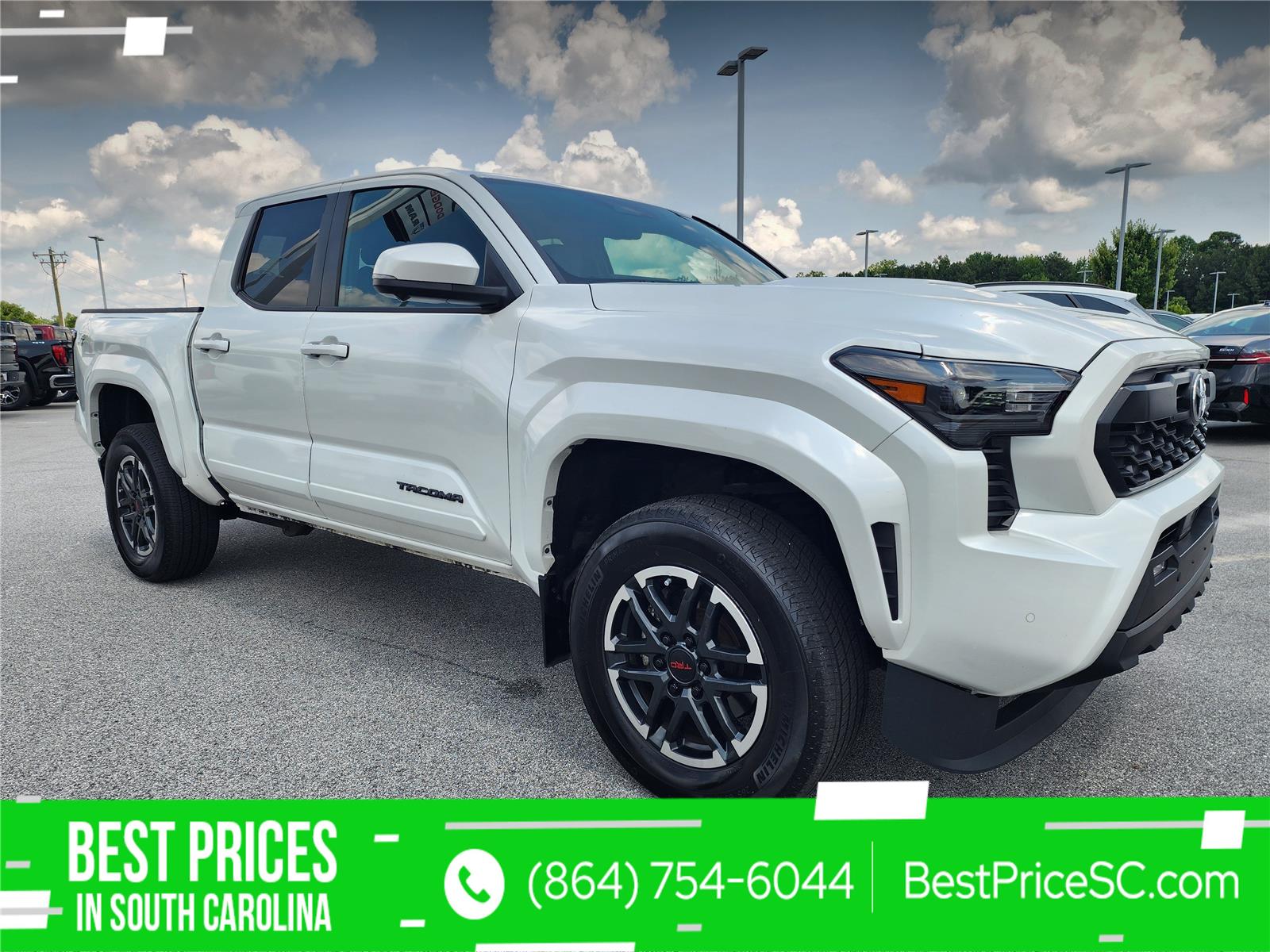 White (Wind Chill Pearl) 2024 Toyota Tacoma Pickup Truck Four-Wheel Drive Manual