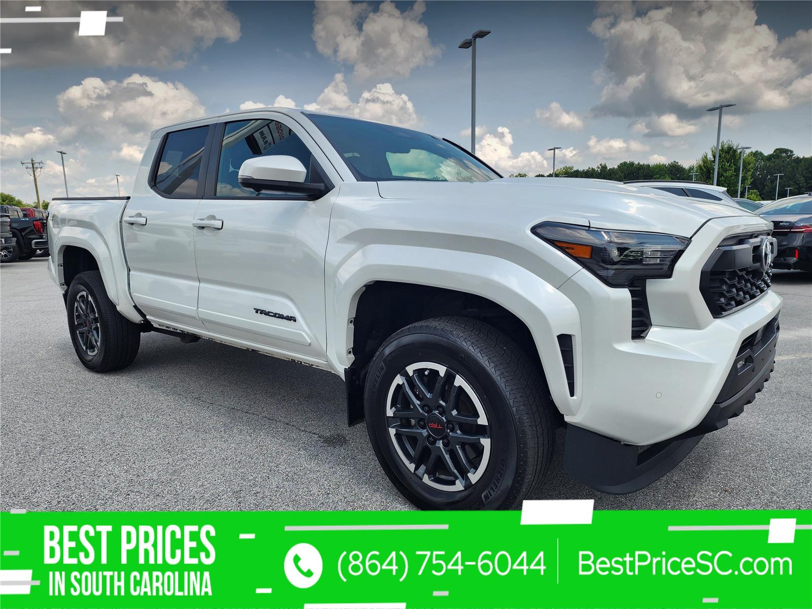 White (Wind Chill Pearl) 2024 Toyota Tacoma Pickup Truck Four-Wheel Drive Manual
