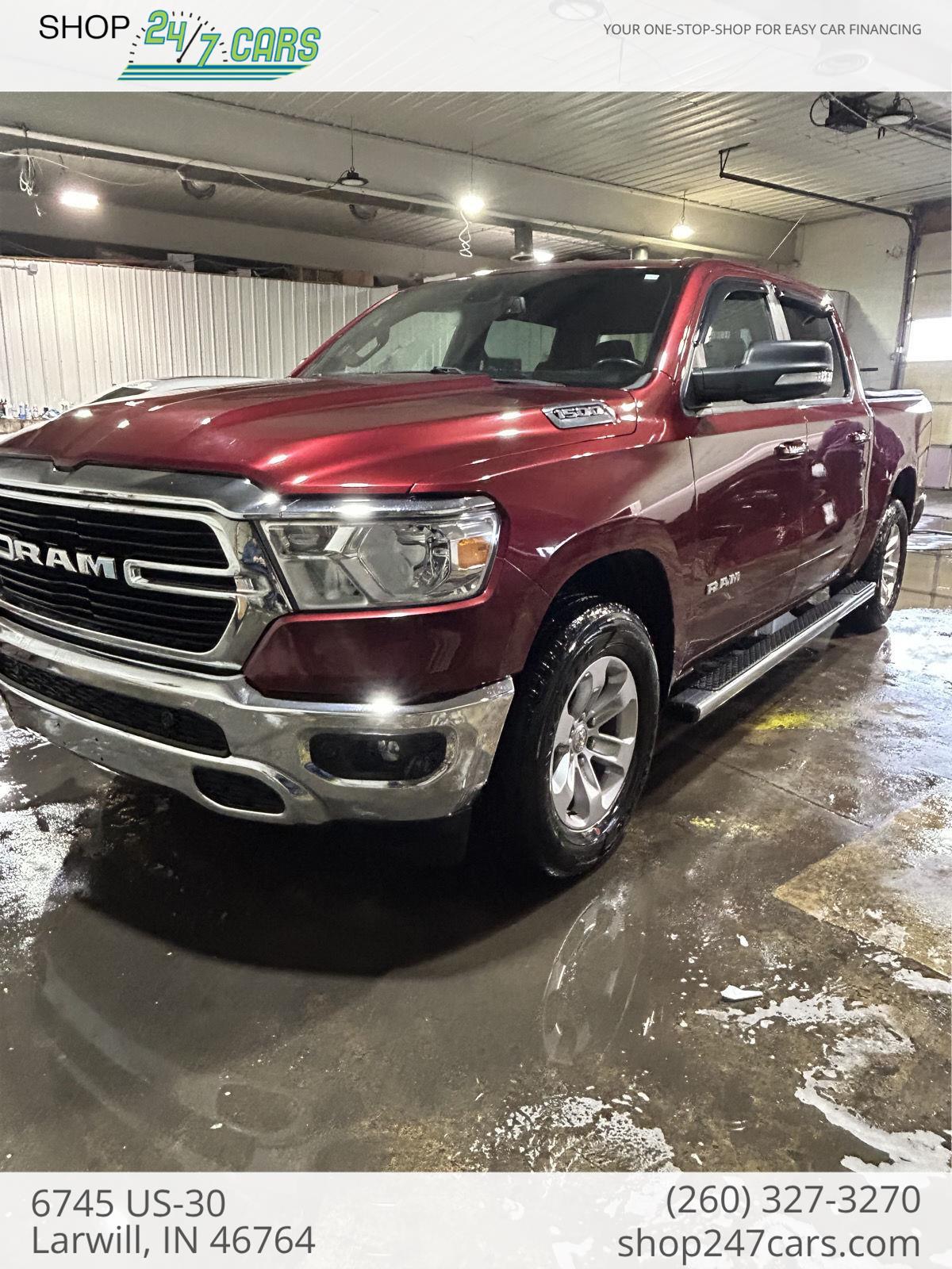 Delmonico Red Pearlcoat 2019 RAM 1500 Big Horn Crew Cab 4WD Pickup Truck Four-Wheel Drive 8-Speed Automatic