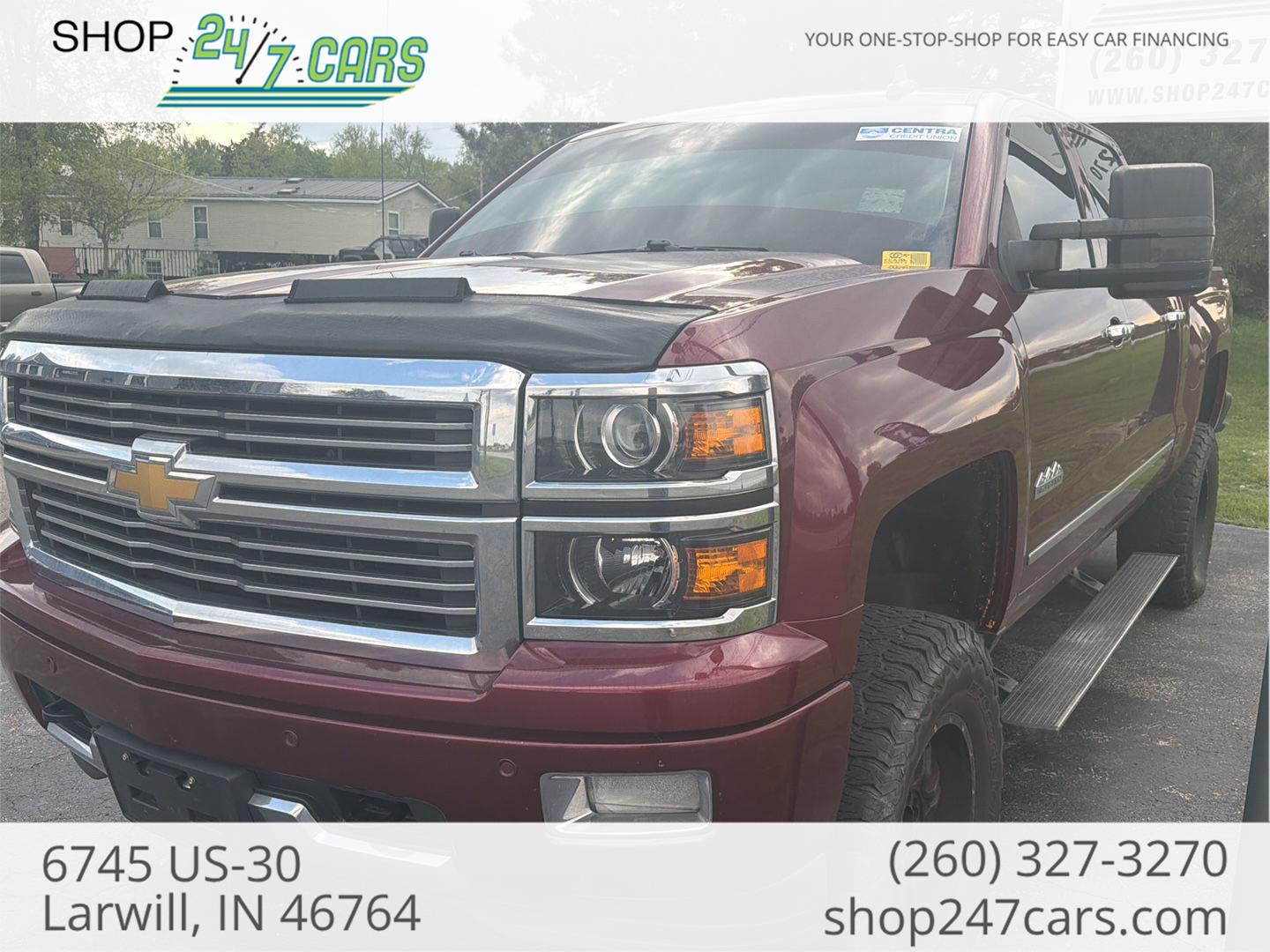 Red (Deep Ruby Metallic) 2015 Chevrolet Silverado 1500 High Country Crew Cab 4WD Pickup Truck Four-Wheel Drive 6-Speed Automatic