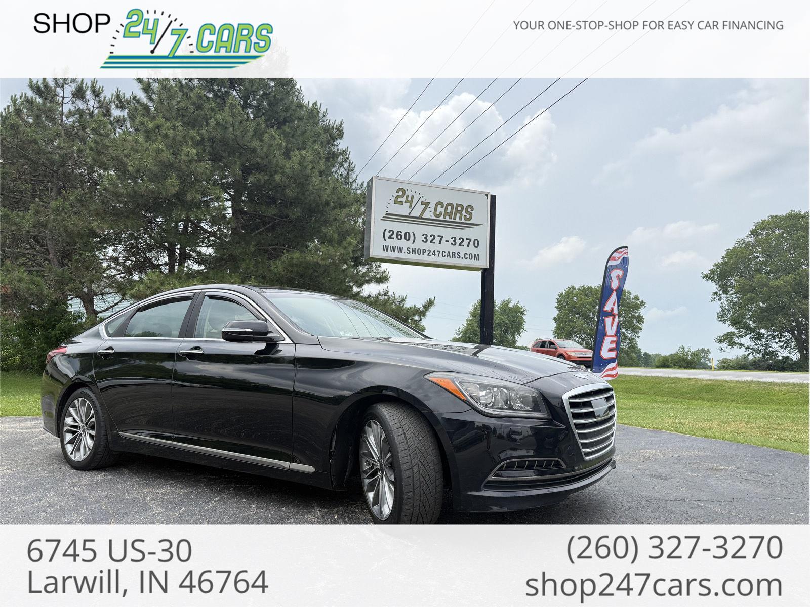 Caspian Black 2015 Hyundai Genesis Sedan Rear-Wheel Drive Automatic