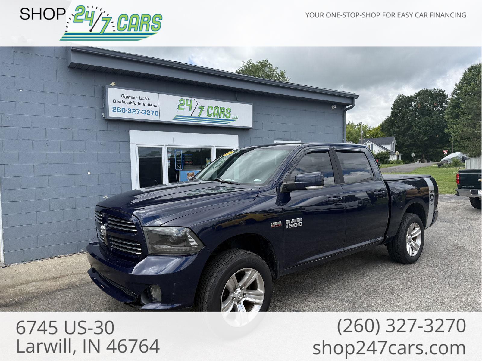 True Blue Pearlcoat 2014 RAM 1500 Pickup Truck Four-Wheel Drive 8-Speed Automatic
