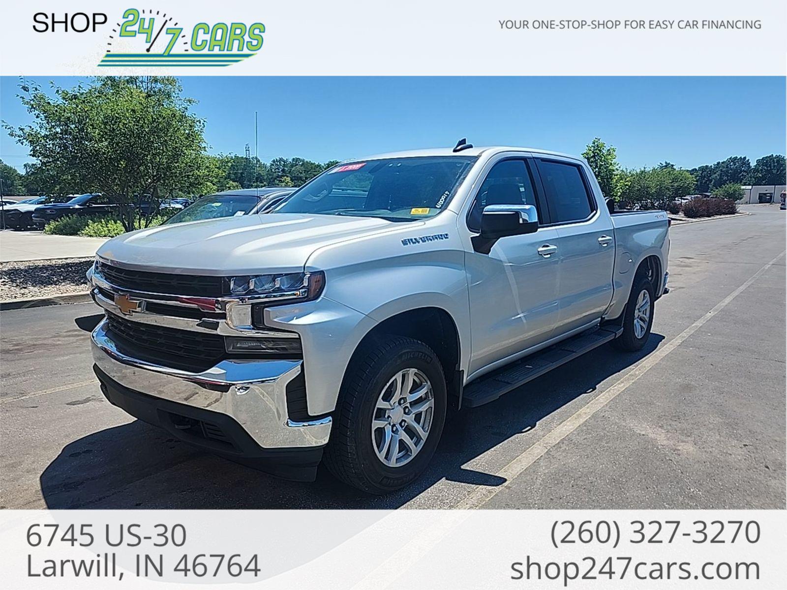 Silver Ice Metallic 2019 Chevrolet Silverado 1500 Pickup Truck Four-Wheel Drive 8-Speed Automatic