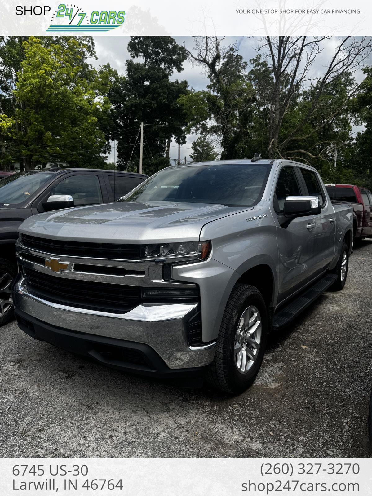 Silver Ice Metallic 2019 Chevrolet Silverado 1500 Pickup Truck Four-Wheel Drive 8-Speed Automatic