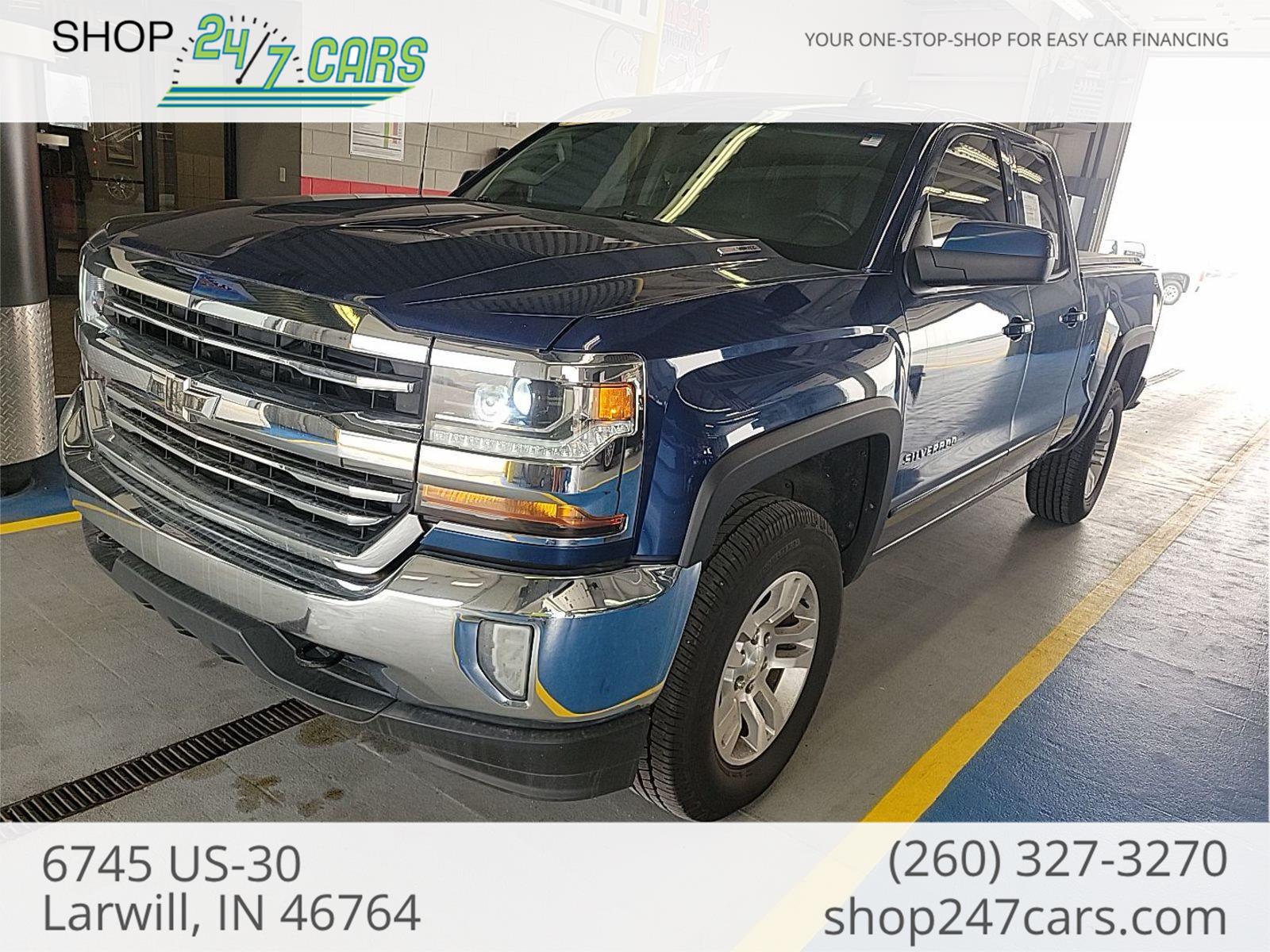 Deep Ocean Blue Metallic 2018 Chevrolet Silverado 1500 Pickup Truck Four-Wheel Drive 6-Speed Automatic