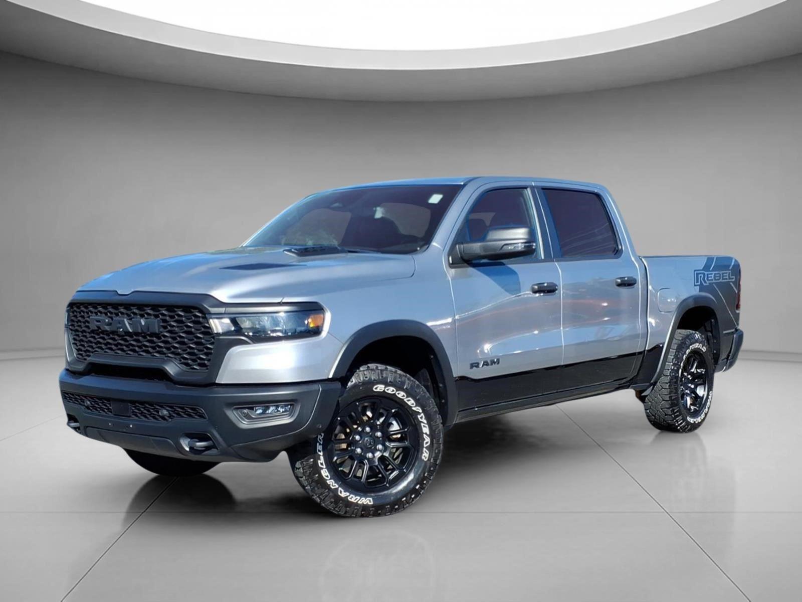 Billet Silver Metallic Clearcoat 2025 RAM 1500 Rebel Crew Cab 4WD Pickup Truck Four-Wheel Drive 8-Speed Automatic