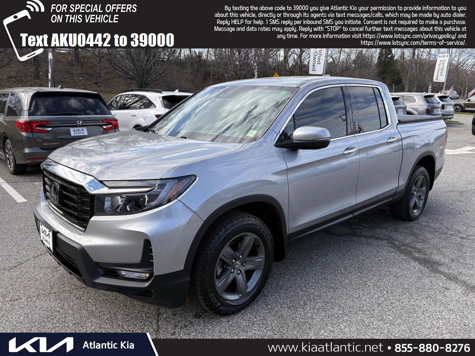 Lunar Silver Metallic 2023 Honda Ridgeline RTL-E AWD Pickup Truck All-Wheel Drive 9-Speed Automatic